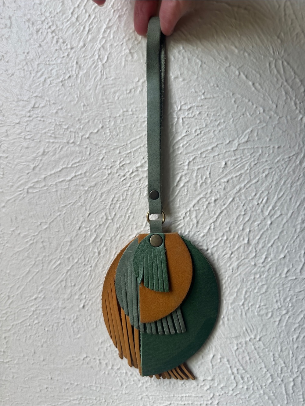 Portland Leather Picasso Tassel Layered Fringe Purse Charm in Toucan - Picture 3 of 7